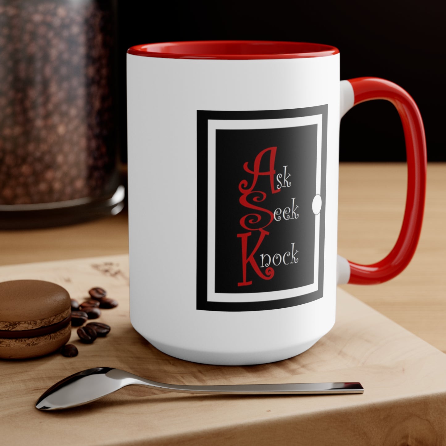 ASK White & Black Accent Mug