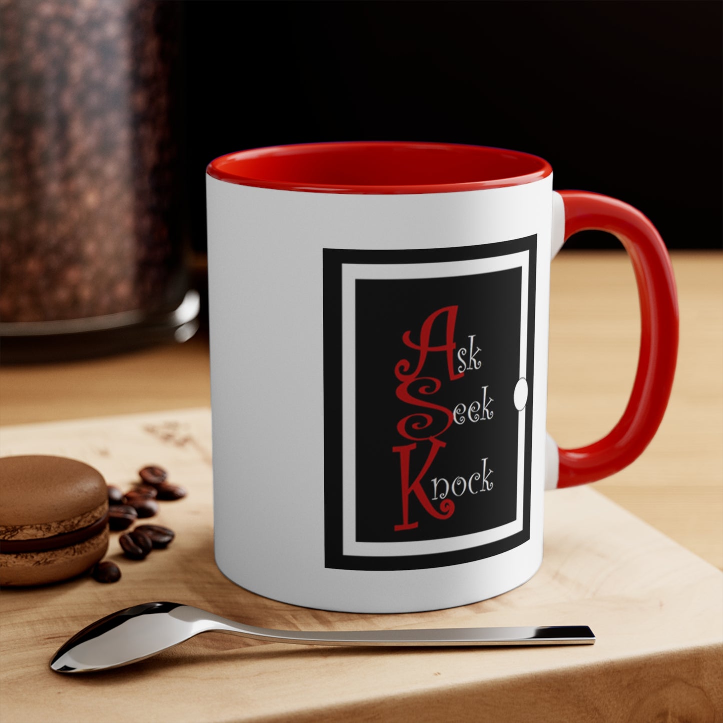 ASK White & Black Accent Mug