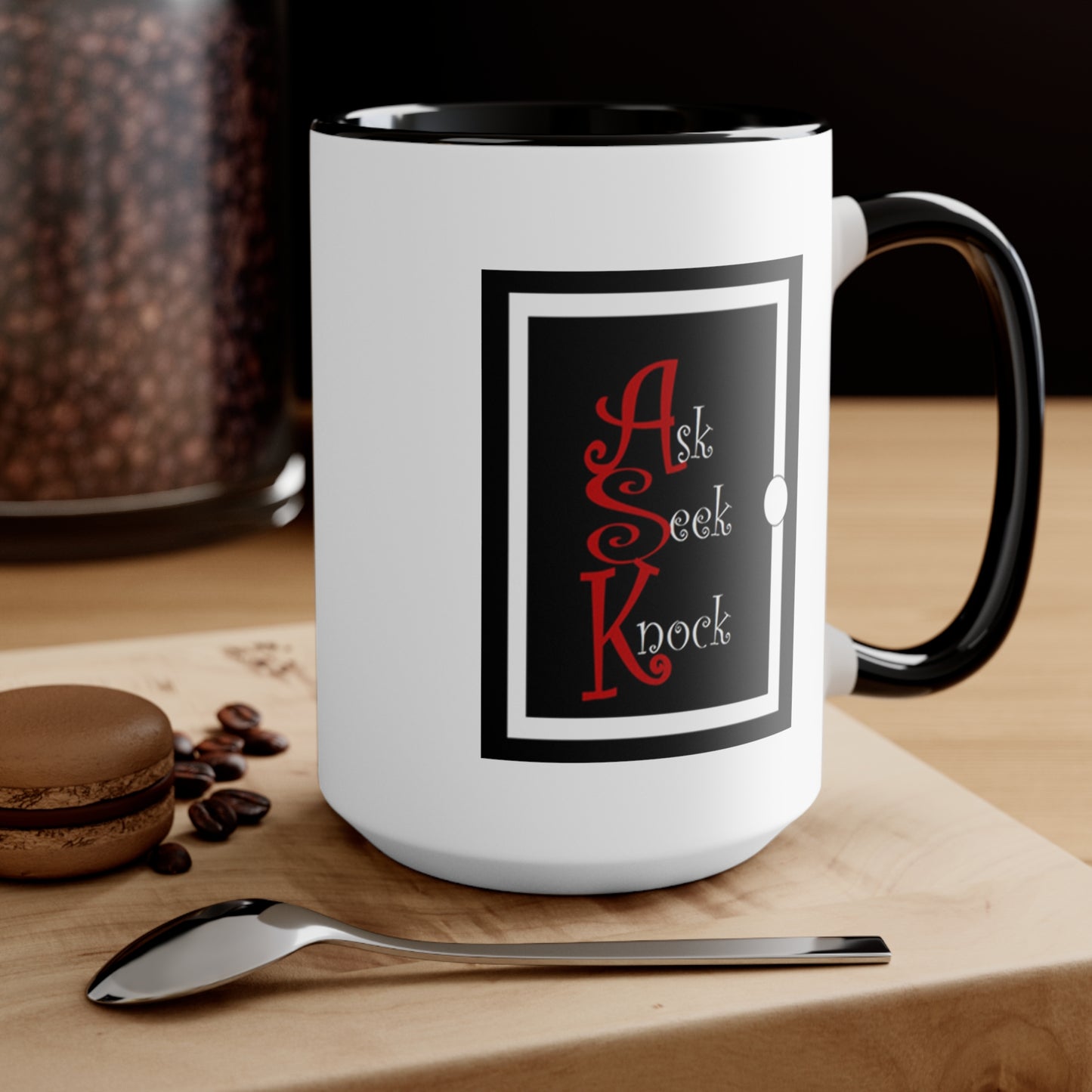 ASK White & Black Accent Mug