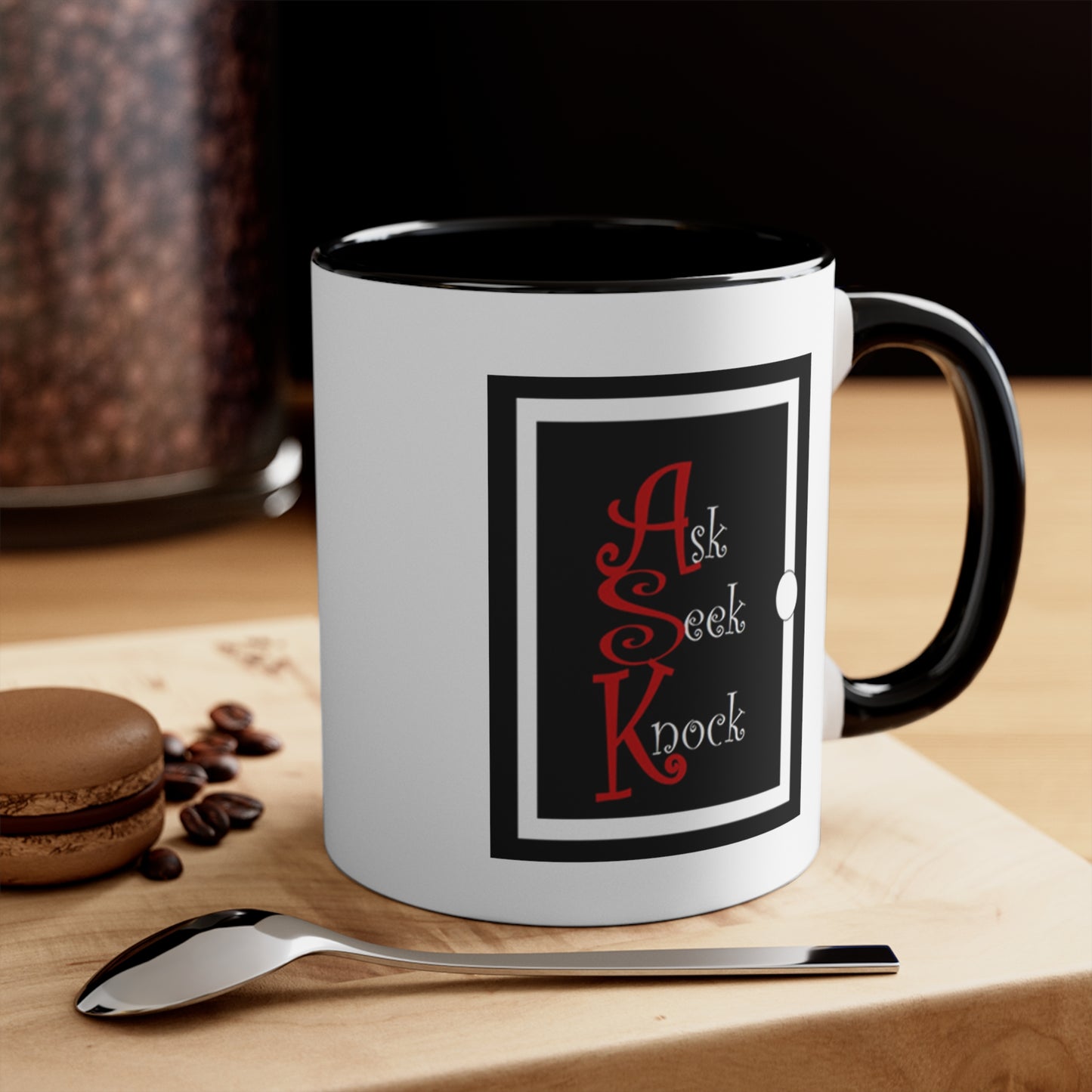 ASK White & Black Accent Mug